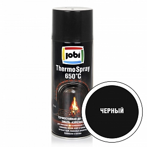 Краска аэрозоль термост.650С  JOBI черный 520 мл  (уп.12шт)