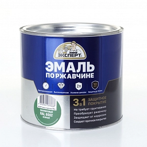 Грунт-эмаль по ржавч. 3в1, зеленая п/мат RAL6002 (1,8кг)  ЭКСПЕРТ  /уп.6шт/