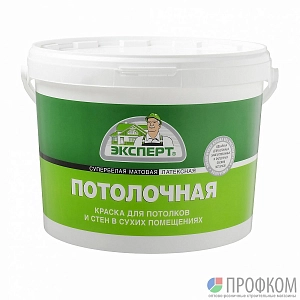 Краска  ЭКСПЕРТ латексн,с/бел.мат. ПОТОЛОЧНАЯ, 7 кг (м)