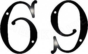 Номерок на дверь (цифра наборная) "6" и "9" , 50*30мм  хром/золото  (уп.10шт) 