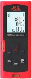 Рулетка лазерная  РЕСАНТА ДЛ-30 (дальномер) 30м, луч красный