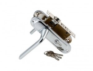 Замок ЗВ S-locked 150-240 CP, 3 англ.ключ-верт, м/о 50мм, бэксет 40мм, ручка прямая, хром