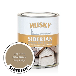 Краска HUSKY SIBERIAN для дерева бежевая п/мат, акриловая с натур.воском  2,7л  /уп.3шт/