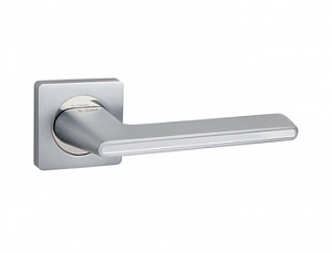 Ручка дверная S-locked A-180 SC/CP/CP (мат.никель/хром/хром), квадр/круг,раздельная д/межкомн.дверей